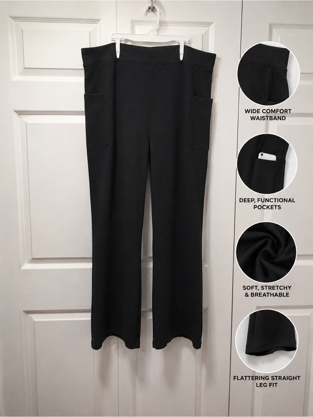 👟 Smash + Tess Black Straight-Leg Pull-On Pants 🌝👖